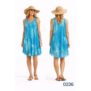 India Boutique Tie-Dye Coverup w/Turtle Embroidery- 0236